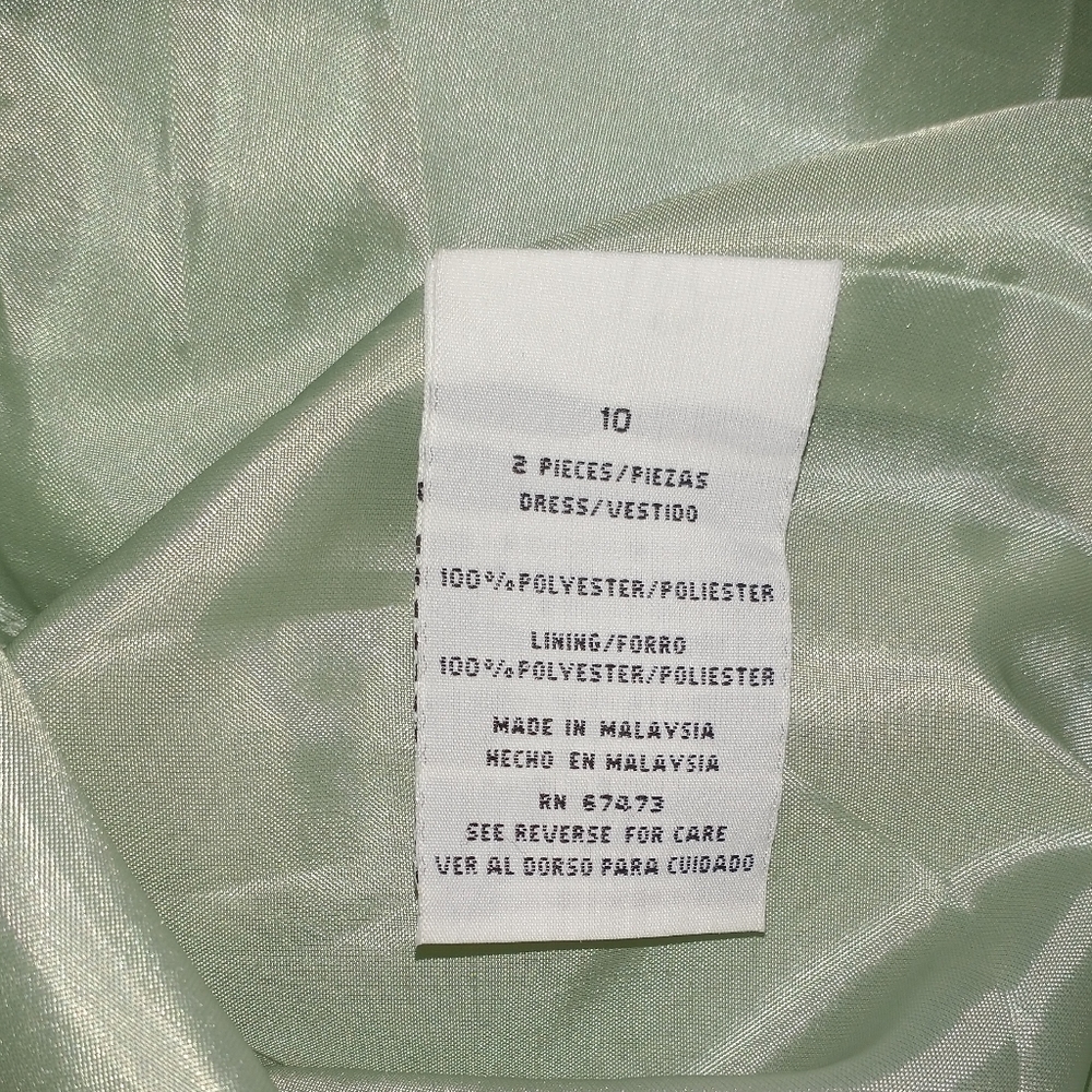 Danny and Nicole Lime Green Size 10 Two Piece Dress Suit - Picture 10 of 12